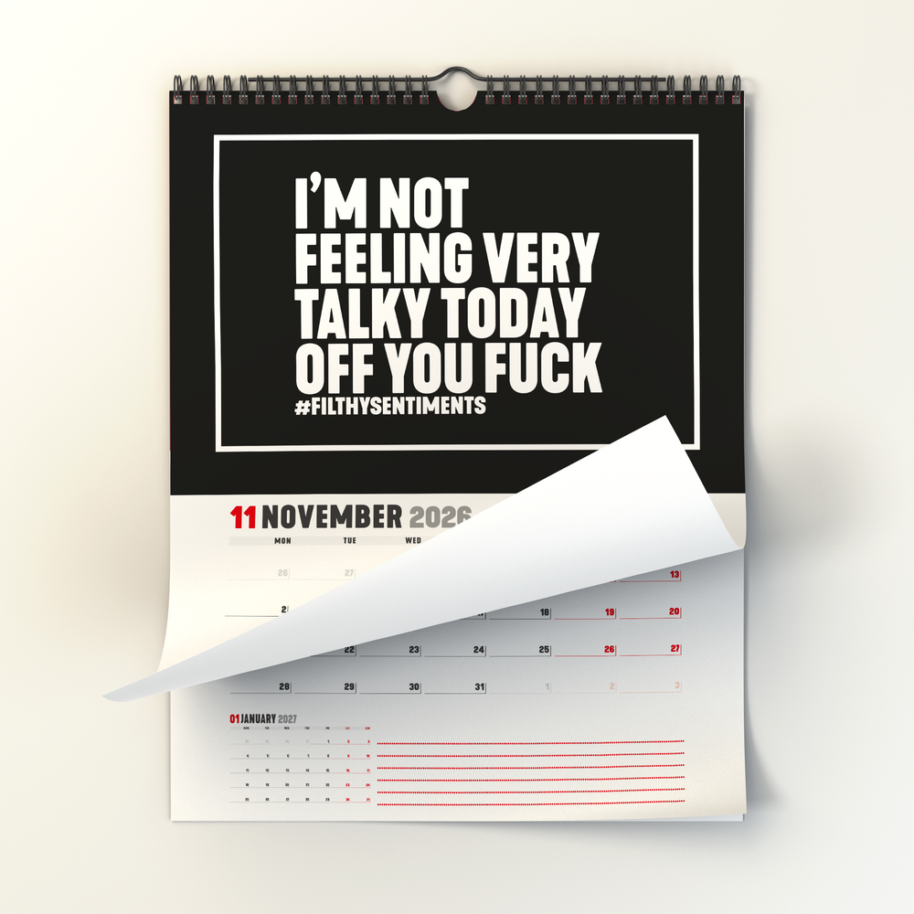 2026 Black Filthy Sentiments Wall Calendar #12 image